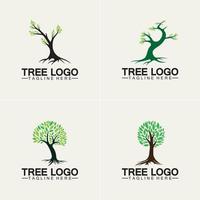 Diseño del ejemplo del vector del icono del logotipo del árbol.