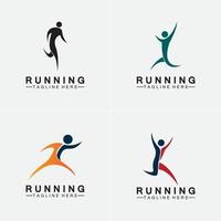Running people logo symbol vector illustration