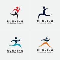 Ilustración de vector de símbolo de logotipo de gente corriendo