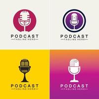 plantilla de ilustración de diseño de icono de vector de podcast
