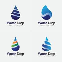 Abstract Blue water drop logo Vector illustration design template.