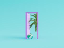 Minimalist door with palm tree photo