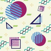 Memphis background with abstract colorful geometric shape vector