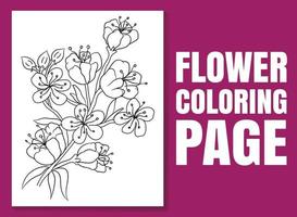 Flower coloring page for adults and children. coloring page doodle. vector