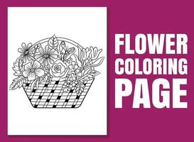 Flower coloring page for adults and children. coloring page doodle. vector