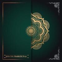 diseño de arte de mandala de estilo de patrón islámico árabe de oro de lujo vector