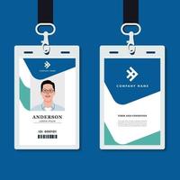 professional corporate id card template with realistic mockup vector