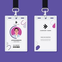 professional corporate id card template with realistic mockup vector