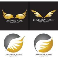 wings gold logo vector illustration template-vector