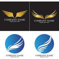 wings gold logo vector illustration template-vector