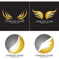 wings gold logo vector illustration template-vector