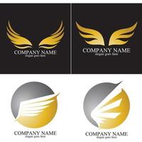 wings gold logo vector illustration template-vector