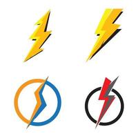 lightning thunderbolt electricity logo design template vector