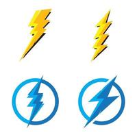 lightning thunderbolt electricity logo design template vector
