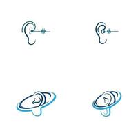 logotipo de oreja y símbolos iconos de aplicaciones vectoriales vector