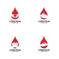 Blood donation logo icon design template vector