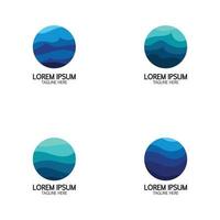 Isolated round shape logo. Blue color logotype. Flowing water image. vector