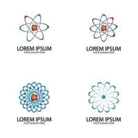 Atom icon logo. Vector illustration Symbol of science