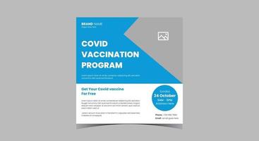 Virus vaccination social media post design. vector