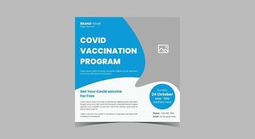 Virus vaccination social media post design. vector