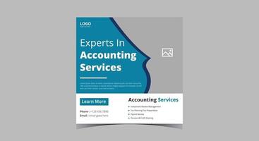 Accounting and bookkeeping service social media post vector