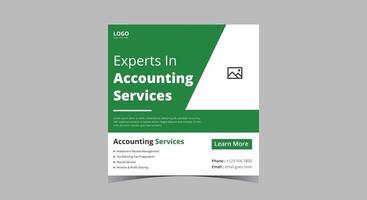 Accounting and bookkeeping service social media post vector