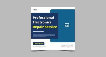 Electronics repair service social media post vector