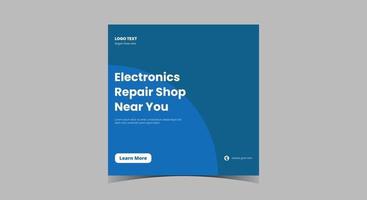 Electronics repair service social media post vector