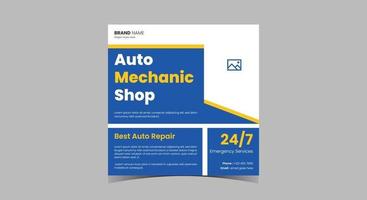 Auto repair service social media post. Car maintenance service