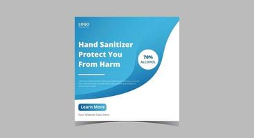 Hand sanitizer social media post design vector