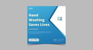 Hand sanitizer social media post design vector
