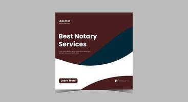 Notary service social media post design vector