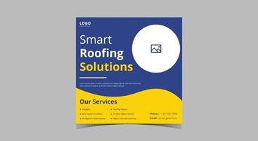 Roof repair service social media post design vector