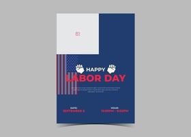 Labor day celebration flyer template design. Labor day event poster vector