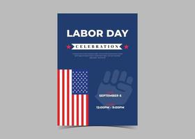 Labor day celebration flyer template design. Labor day event poster vector