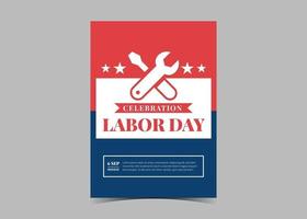 Labor day celebration flyer template design. Labor day event poster vector