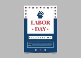 Labor day celebration flyer template design. Labor day event poster vector