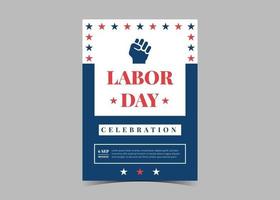 Labor day celebration flyer template design. Labor day event poster vector