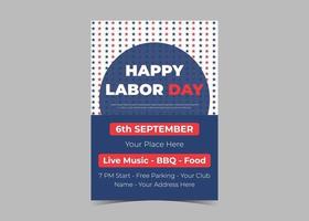 Labor day celebration flyer template design. Labor day event poster vector