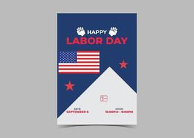 Labor day celebration flyer template design. Labor day event poster vector