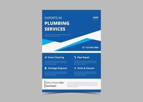 Plumbing flyer template. Plumbing service flyer poster ideas. vector