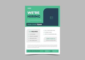 estamos contratando diseño de flyer. plantilla de folleto de oferta de trabajo. vacante de trabajo vector