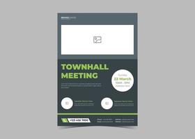 Town hall meeting flyer template. Town hall meeting flyer samples vector
