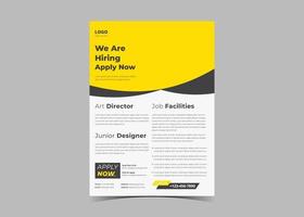 We are hiring flyer design. Job offer leaflet template. Job vacancy vector