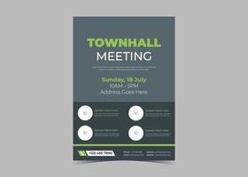 Town hall meeting flyer template. Town hall meeting flyer samples vector