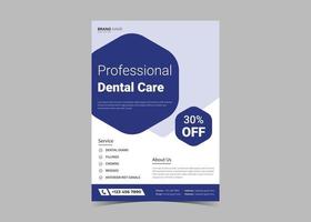 Dentist clinic screening flyer template design. vector