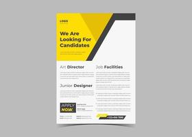 We are hiring flyer design. Job offer leaflet template. Job vacancy vector