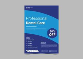 Dentist clinic screening flyer template design. vector