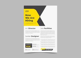 We are hiring flyer design. Job offer leaflet template. Job vacancy vector
