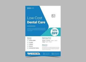 Dentist clinic screening flyer template design. vector